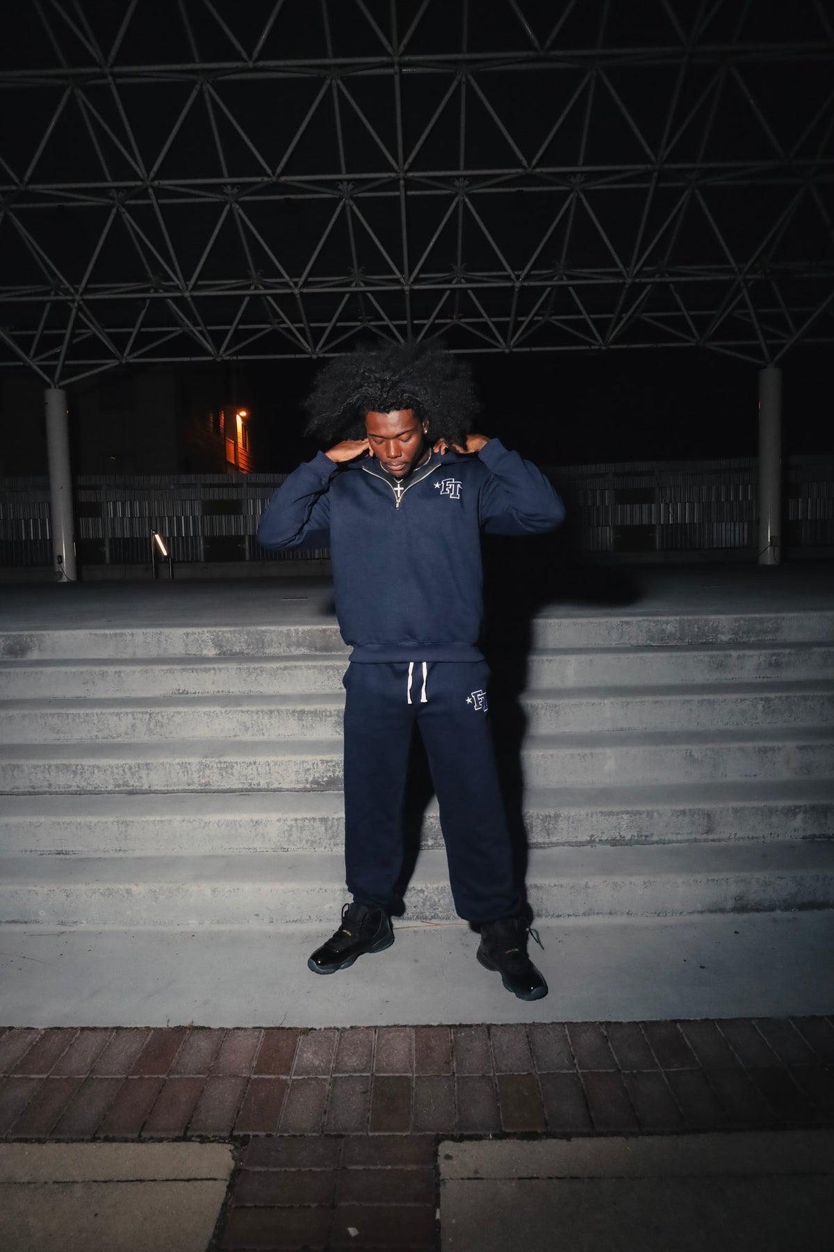 Navy Blue FT quarter zip set