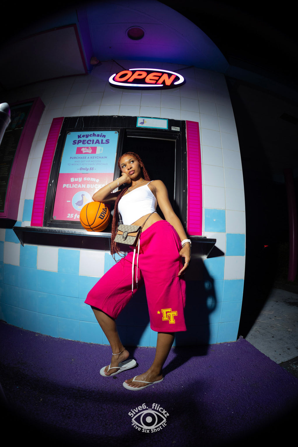 Pink 3/4 shorts
